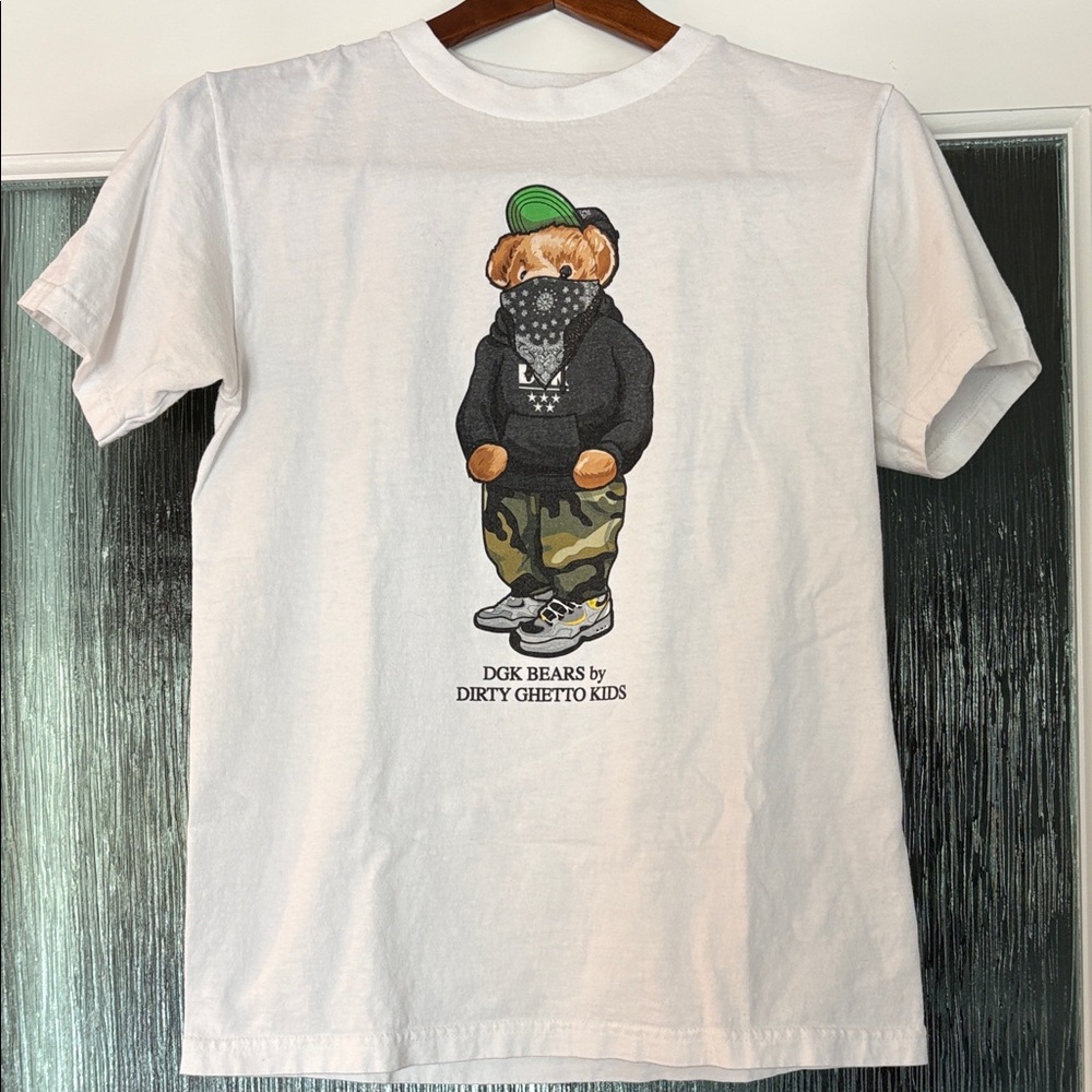 DGK White Tee with Graphic Bandana Bear